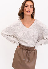 Load image into Gallery viewer, V-Neck Cable Knit Sweater
