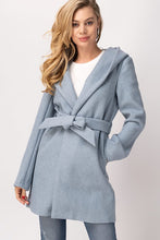 Load image into Gallery viewer, Belted Hoodie Lapel Coat

