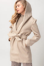 Load image into Gallery viewer, Belted Hoodie Lapel Coat
