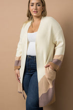 Load image into Gallery viewer, Knit Open Front Color Block Cardigan
