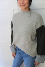 Load image into Gallery viewer, Turtle Neck Color Block Knit Sweater
