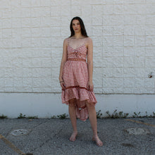 Load image into Gallery viewer, Hi-Lo Plaid Gingham Maxi Dress

