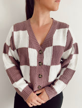 Load image into Gallery viewer, Lavender-White Checkered Cardigan
